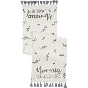 Primitives by Kathy Memories are Made Here Fringed Table Runner 59" x 15" NEW